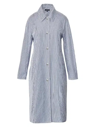 rag & bone Women's Gayle Striped Cotton Poplin Trench Coat - Blue Stripe | Thumbnail 1