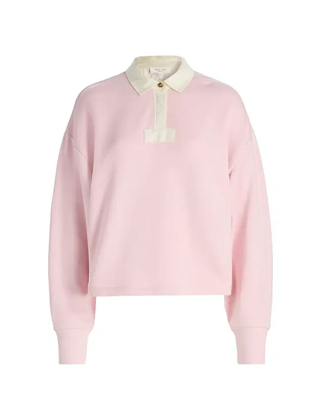 rag & bone Women's Vintage Terry Oversized Polo Sweatshirt - Peony