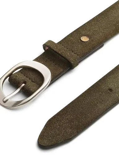 rag & bone Women's Vera Suede Belt - Olive Suede - Size Large | Thumbnail 3