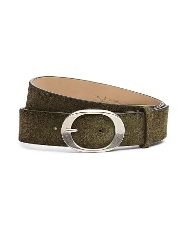rag & bone Women's Vera Suede Belt - Olive Suede - Size Large | Thumbnail 1