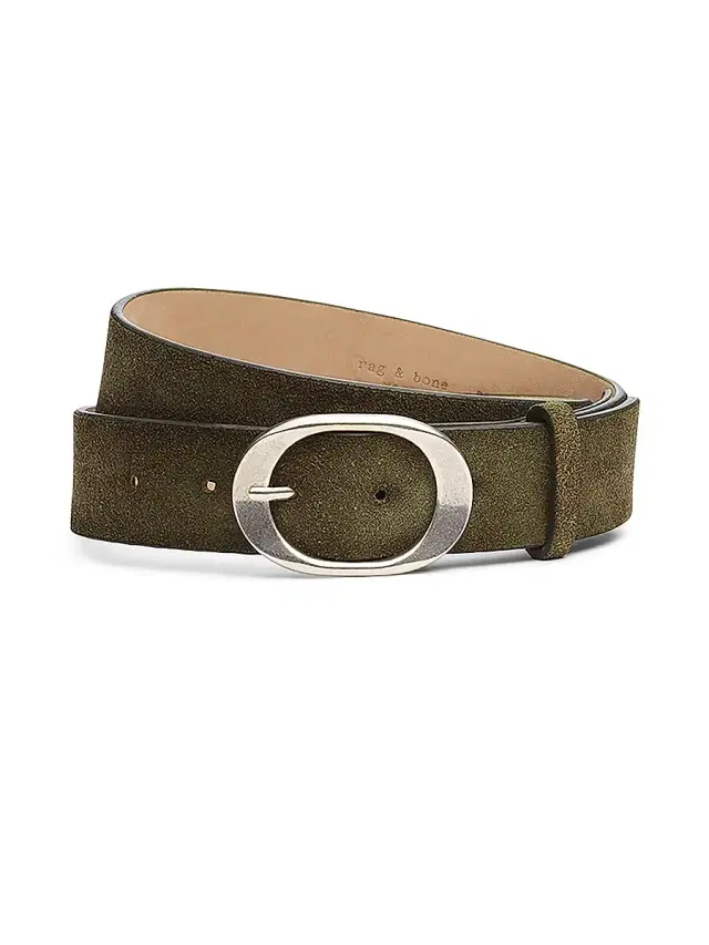 rag & bone Women's Vera Suede Belt - Olive Suede