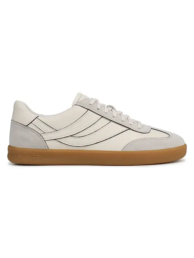 Vince Men's Oasis Edge-Paint Low-Top Sneakers - Horchata Pebble White