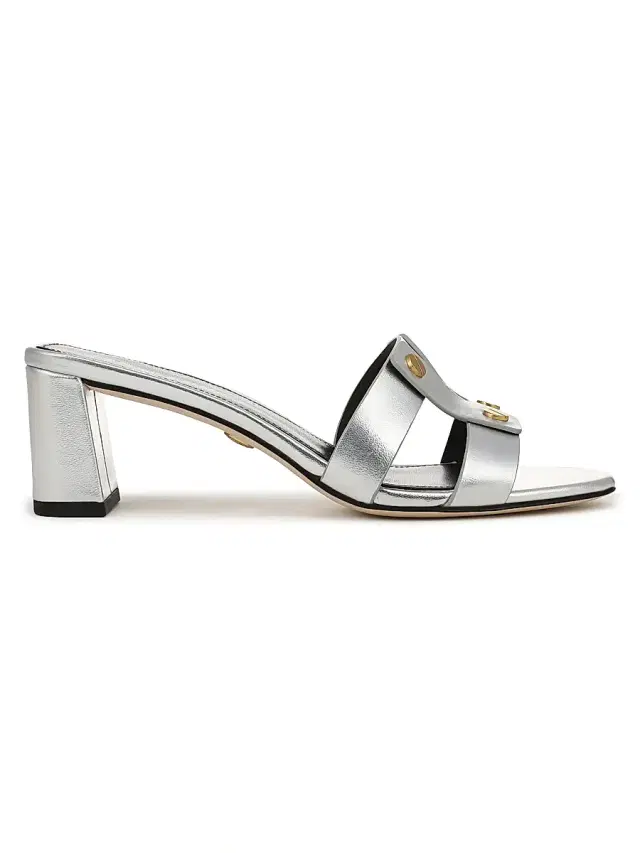 Veronica Beard Women's Via 55MM Leather Block Sandals - Silver