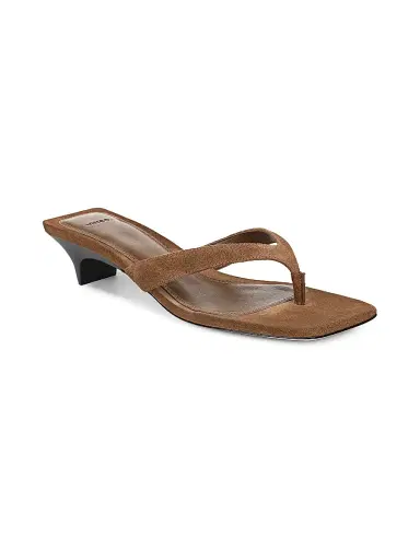 Vince Women's San Juan Suede Kitten Heel Thong Sandals - Elmwood | Thumbnail 2