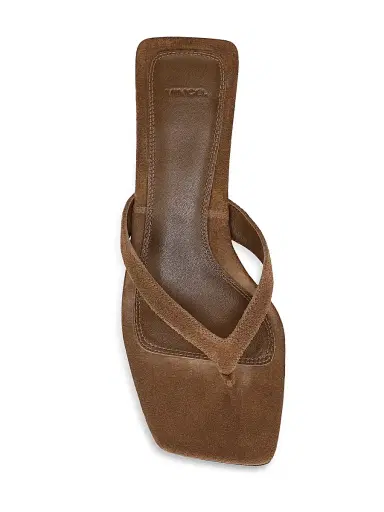 Vince Women's San Juan Suede Kitten Heel Thong Sandals - Elmwood | Thumbnail 4