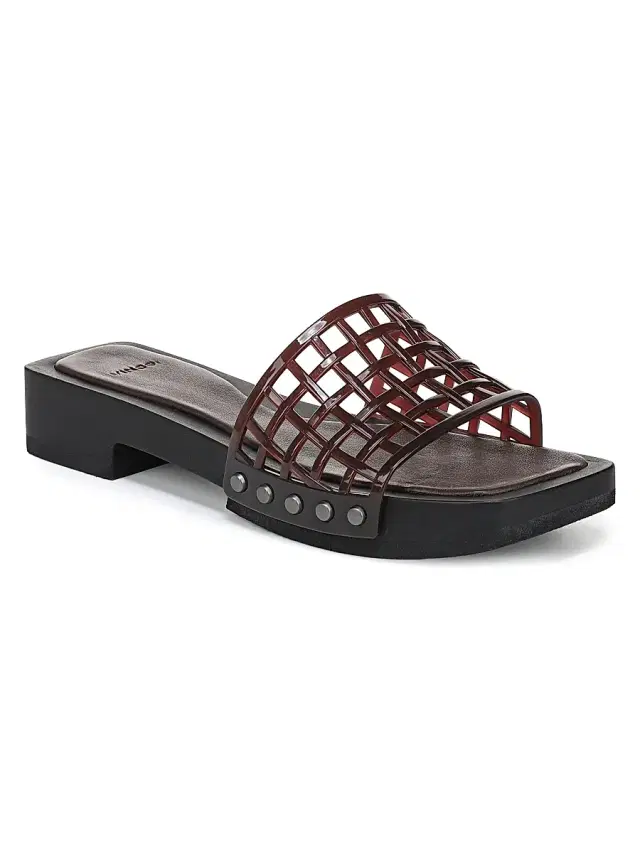 Vince Women's Barbara Jelly PVC Slide Sandals - Ganache