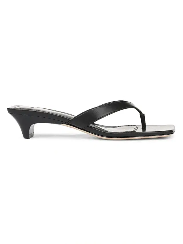 Vince Women's San Juan Leather Kitten Heel Thong Sandals - Black