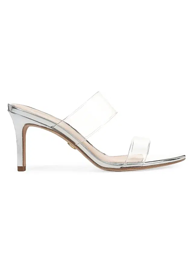 Veronica Beard Women's Asha 75MM Transparent Stiletto Sandals - Silver