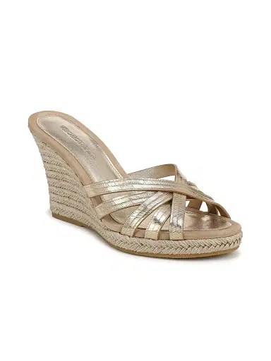 Veronica Beard Women's Phylina 90MM Leather Espadrille Wedge Mules - Gold - Size 12 | Thumbnail 2
