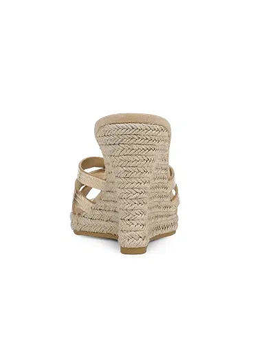 Veronica Beard Women's Phylina 90MM Leather Espadrille Wedge Mules - Gold - Size 12 | Thumbnail 3