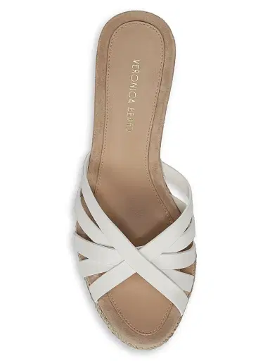 Veronica Beard Women's Phylina 90MM Leather Espadrille Wedge Mules - Coconut - Size 11 | Thumbnail 4