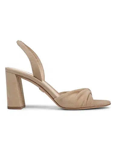 Veronica Beard Women's Tullia 75MM Suede Slingback Block-Heel Sandals - Sand - Size 11 | Thumbnail 1