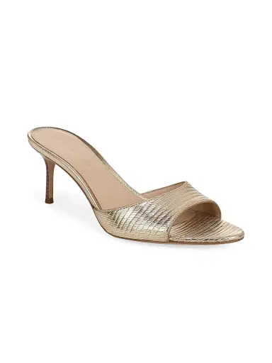 Veronica Beard Women's Tia 65MM Leather Sandals - Gold - Size 10 | Thumbnail 2 Veronica Beard Women's Tia 65MM Leather Sandals - Gold - Size 10 | Thumbnail 2