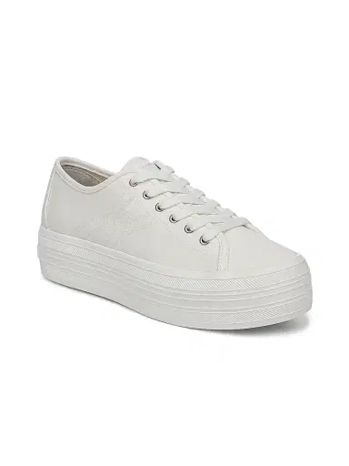 Veronica Beard Women's Truett Low-Top Canvas Platform Sneakers - Coconut - Size 11 | Thumbnail 2