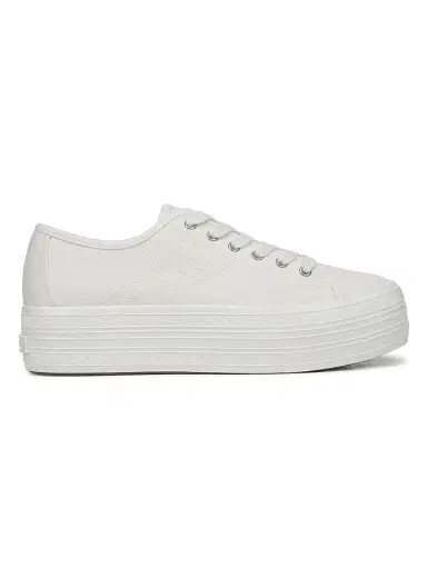Veronica Beard Women's Truett Low-Top Canvas Platform Sneakers - Coconut - Size 11 | Thumbnail 1
