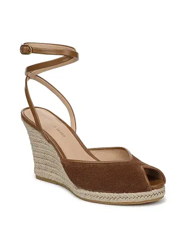 Veronica Beard Women's Pasina 90MM Suede Ankle-Wrap Espadrille Sandals - Chestnut - Size 6 | Thumbnail 2