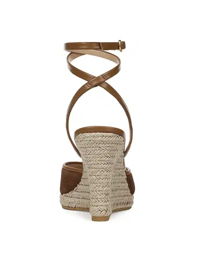 Veronica Beard Women's Pasina 90MM Suede Ankle-Wrap Espadrille Sandals - Chestnut - Size 6 | Thumbnail 3