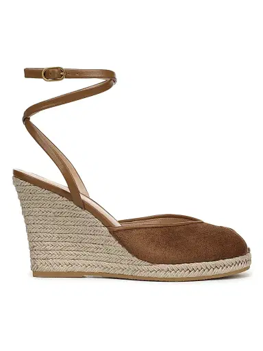 Veronica Beard Women's Pasina 90MM Suede Ankle-Wrap Espadrille Sandals - Chestnut - Size 6 | Thumbnail 1