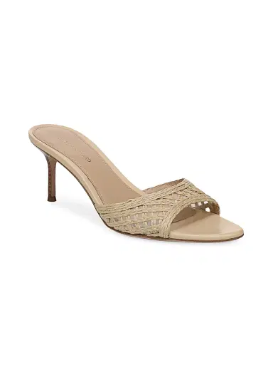 Veronica Beard Women's Tia 65MM Lattice Faux-Raffia Sandals - Natural - Size 9 | Thumbnail 2