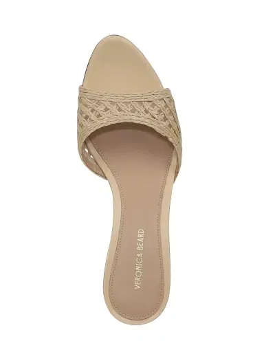 Veronica Beard Women's Tia 65MM Lattice Faux-Raffia Sandals - Natural - Size 9 | Thumbnail 4