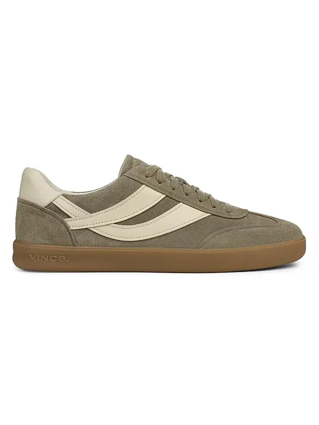 Vince Men's Oasis Suede & Leather Low-Top Sneakers - Kalamata Moonlight