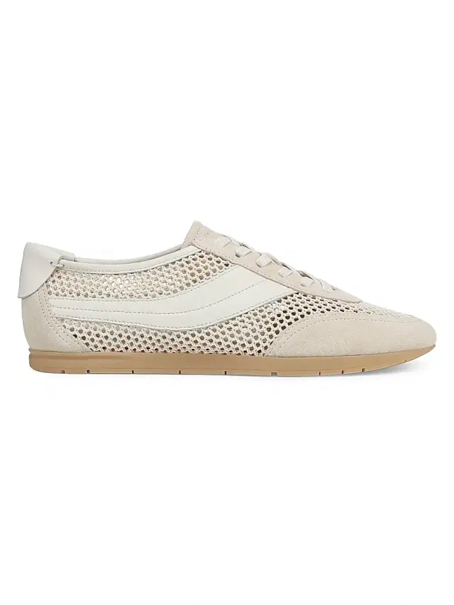 Vince Women's LA Runner Netting Suede Low-Top Sneakers - Moonlight Milk