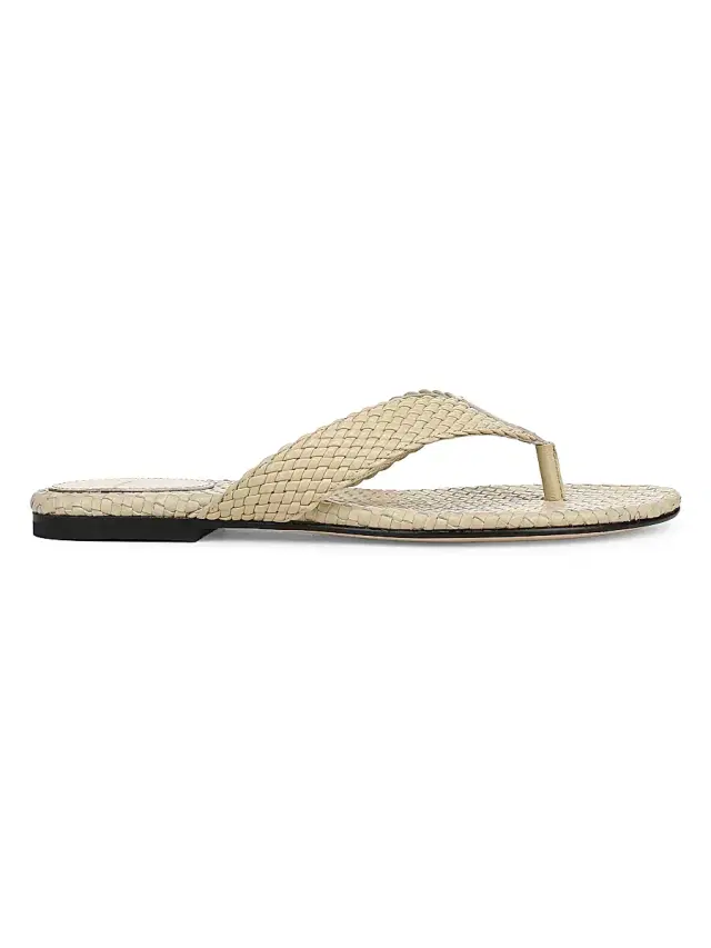 Vince Women's Lotus Woven Leather Sandals - Cashew