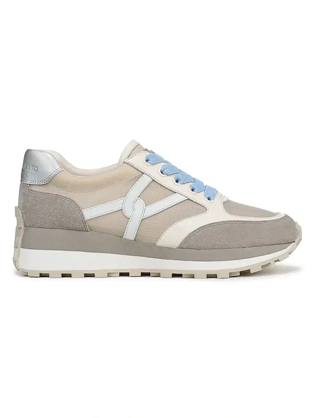 Veronica Beard Women's Valentina Ripstop & Leather Sneakers - Sand Silver