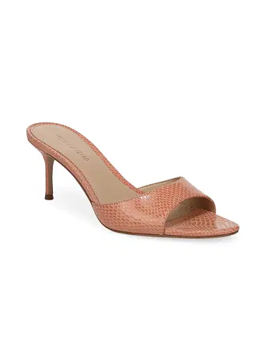 Veronica Beard Women's Tia 65MM Snakeskin-Embossed Leather Sandals - Light Clay - Size 9.5 | Thumbnail 2