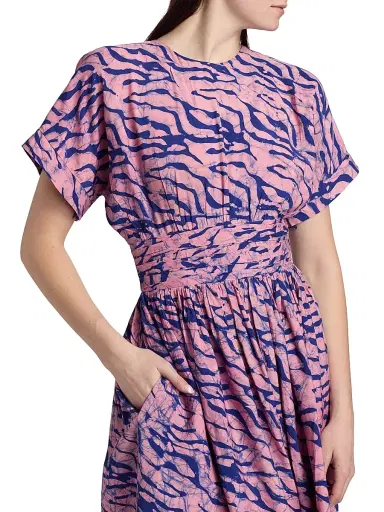 Elisamama Women's Ayoku Abstract Print Ruched A-Line Maxi Dress | Thumbnail 6 Elisamama Women's Ayoku Abstract Print Ruched A-Line Maxi Dress | Thumbnail 6