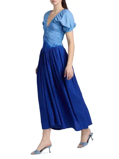 Elisamama Women's Bori Ruched Ombré Cotton Maxi Dress | Thumbnail 2