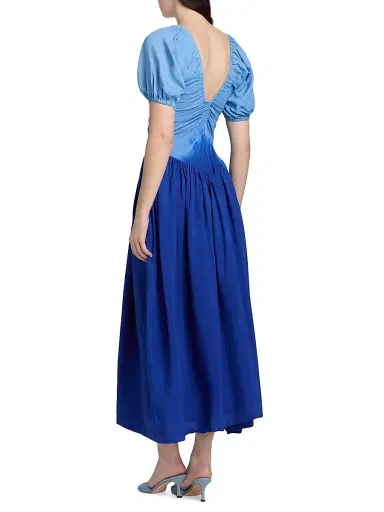 Elisamama Women's Bori Ruched Ombré Cotton Maxi Dress | Thumbnail 5