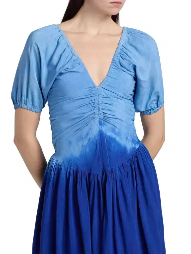 Elisamama Women's Bori Ruched Ombré Cotton Maxi Dress | Thumbnail 6