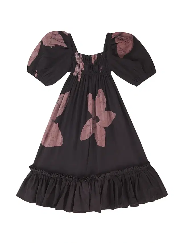 Elisamama Little Girl's & Girl's Nike Floral Puff-Sleeve Dress - Black