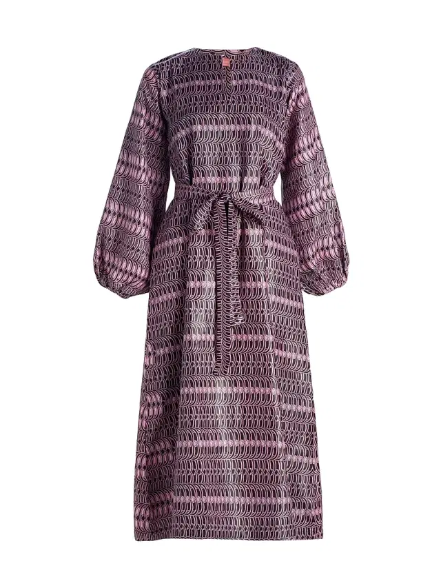 Elisamama Women's Diran Geometric Cotton A-Line Midi-Dress
