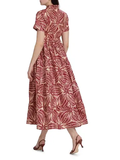 Elisamama Women's Olori Printed Cotton A-Line Midi-Dress | Thumbnail 5