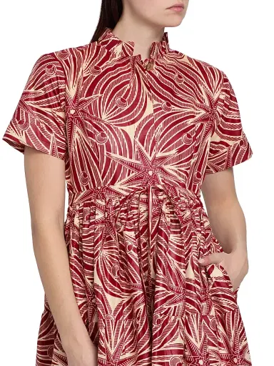 Elisamama Women's Olori Printed Cotton A-Line Midi-Dress | Thumbnail 6