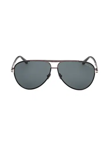 Tom Ford Men's Rupert 63MM Metal Pilot Sunglasses - Black Blue | Thumbnail 2 Tom Ford Men's Rupert 63MM Metal Pilot Sunglasses - Black Blue | Thumbnail 2