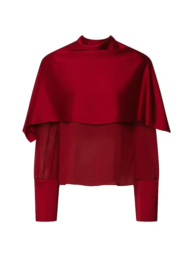 Et Ochs Women's Aurelia Satin Cowlneck Top - Lipstick Red