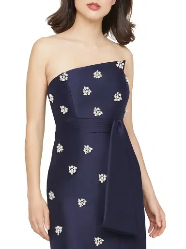 Kay Unger Women's Ria Floral-Embellished Sheath Cocktail Dress - Dark Sky | Thumbnail 6