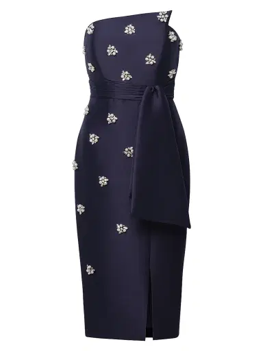 Kay Unger Women's Ria Floral-Embellished Sheath Cocktail Dress - Dark Sky | Thumbnail 1