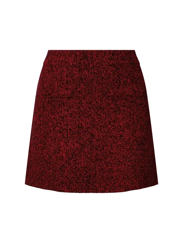 Et Ochs Women's Iris Marled Knit Miniskirt - Lipstick Red Black