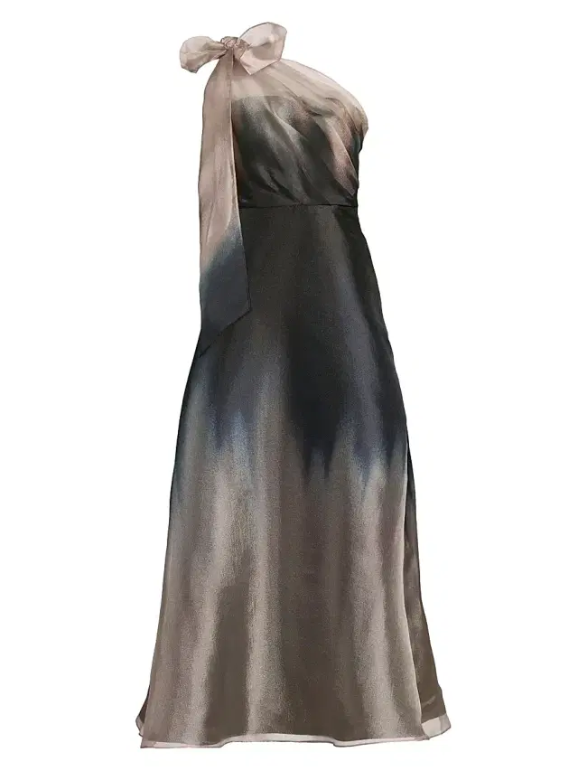 Kay Unger Women's Victoria Ombré Organza One-Shoulder Gown - Black