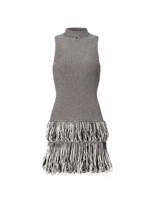 Et Ochs Women's Pernille Textured Fringe Minidress - Black