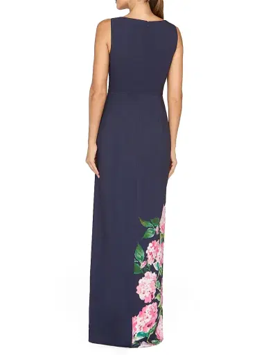 Kay Unger Women's Elani Hydrangea Walk-Thru Jumpsuit - Midnight Berry | Thumbnail 4