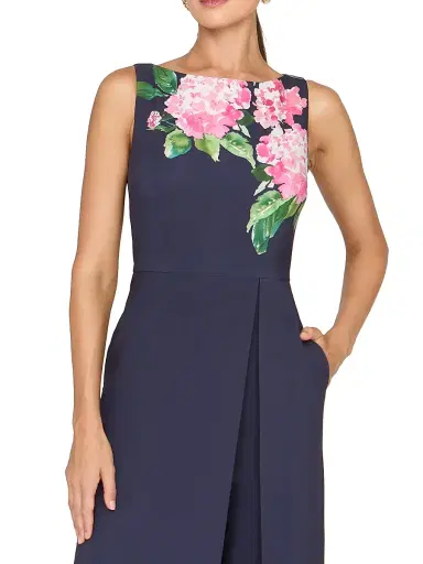 Kay Unger Women's Elani Hydrangea Walk-Thru Jumpsuit - Midnight Berry | Thumbnail 5