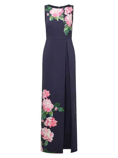 Kay Unger Women's Elani Hydrangea Walk-Thru Jumpsuit - Midnight Berry | Thumbnail 1