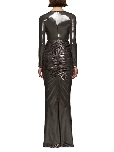 Et Ochs Women's Stella Metallic Ruched Waist Gown - Gunmetal | Thumbnail 5 Et Ochs Women's Stella Metallic Ruched Waist Gown - Gunmetal | Thumbnail 5