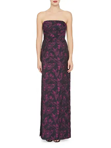 Kay Unger Women's Clara Floral Jacquard Strapless Gown - Twilight | Thumbnail 2