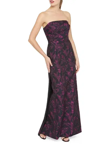 Kay Unger Women's Clara Floral Jacquard Strapless Gown - Twilight | Thumbnail 3